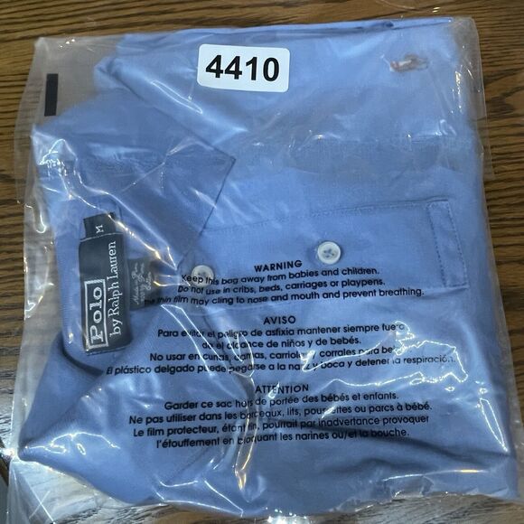 Polo Ralph Lauren Shirt Mens Medium Blue Polo Pima Cotton Flesh Pony Rugby Golf - Picture 10 of 10